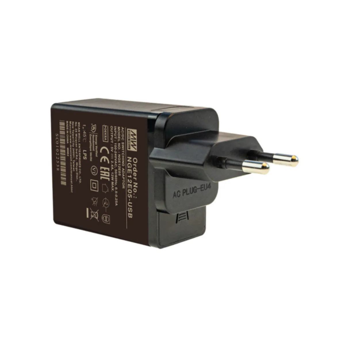MeanWell NGE12E05-USB (12W/5V) USB-A