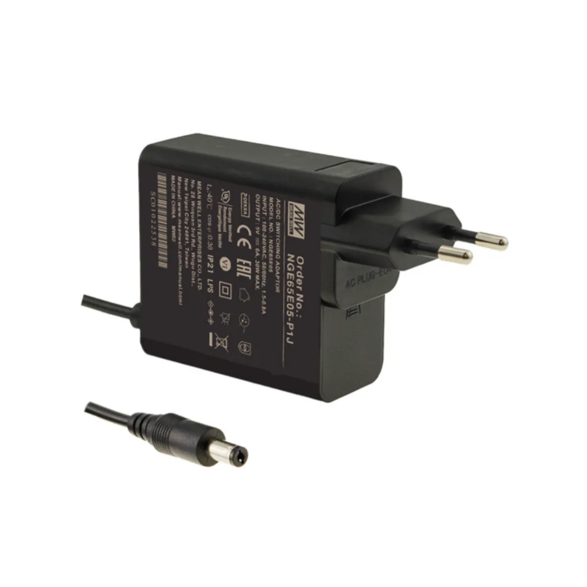 MeanWell NGE65E05-P1J (30W/5V) Steckernetzteil