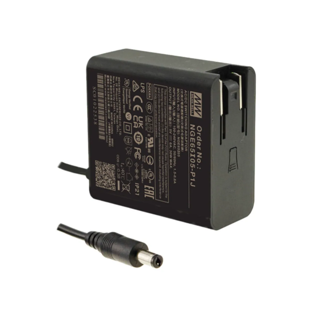 MeanWell NGE65I18-P1J (65,1W/18V) 5,5*2,1mm Hohlstecker