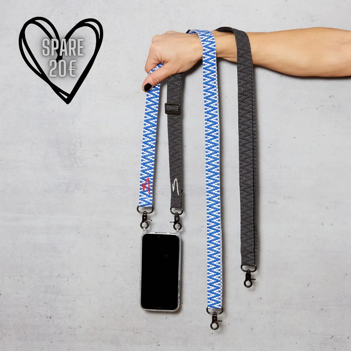 Style Bundle zum Wechseln aus 2 Handybänder + Handyhülle | True Blue & Phantom Grey