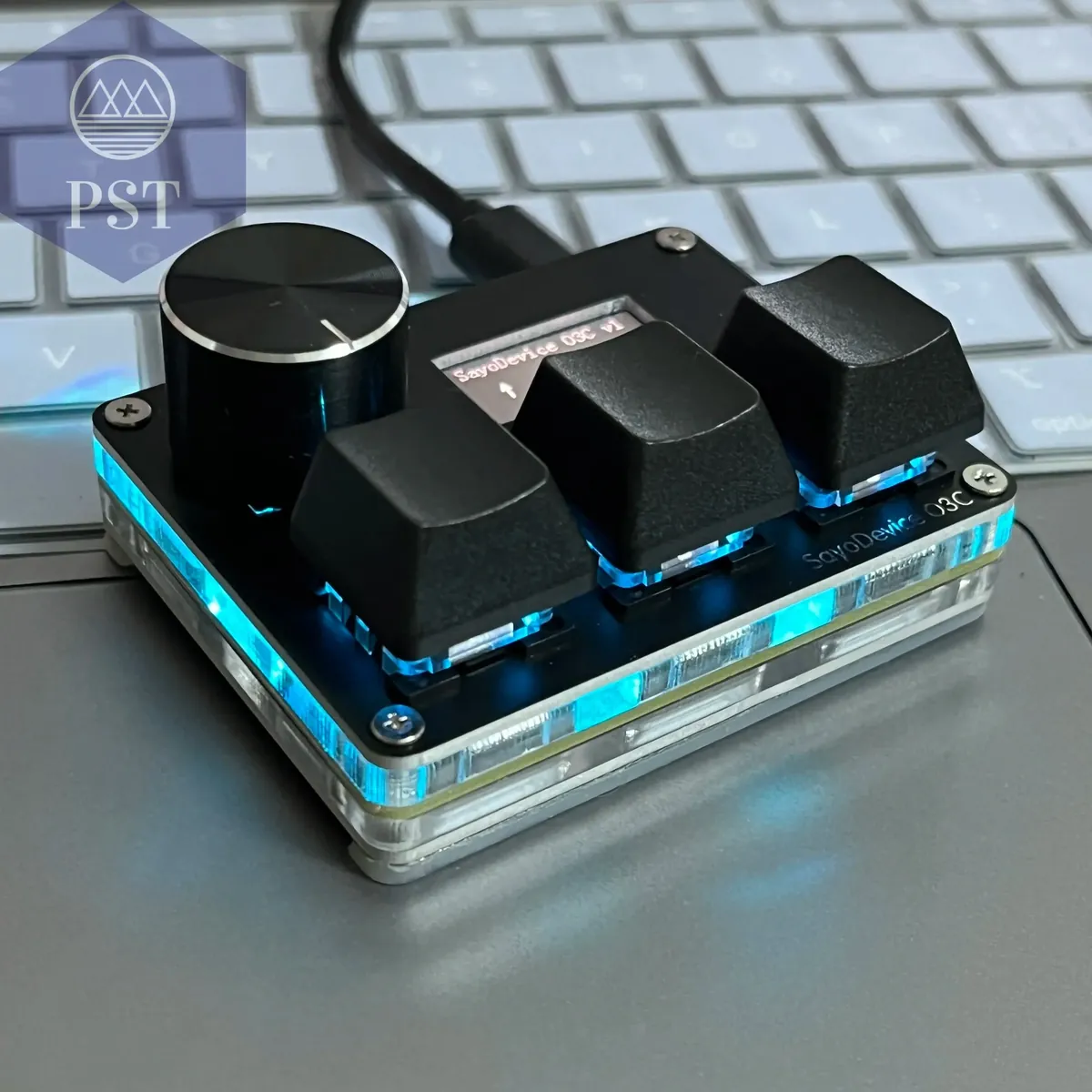 O3C SayoDevice OSU O3C Rapid Trigger Hall Switches Magnetic Pink Switches Keyboard With Knob Screen Copy Paste Shotcut