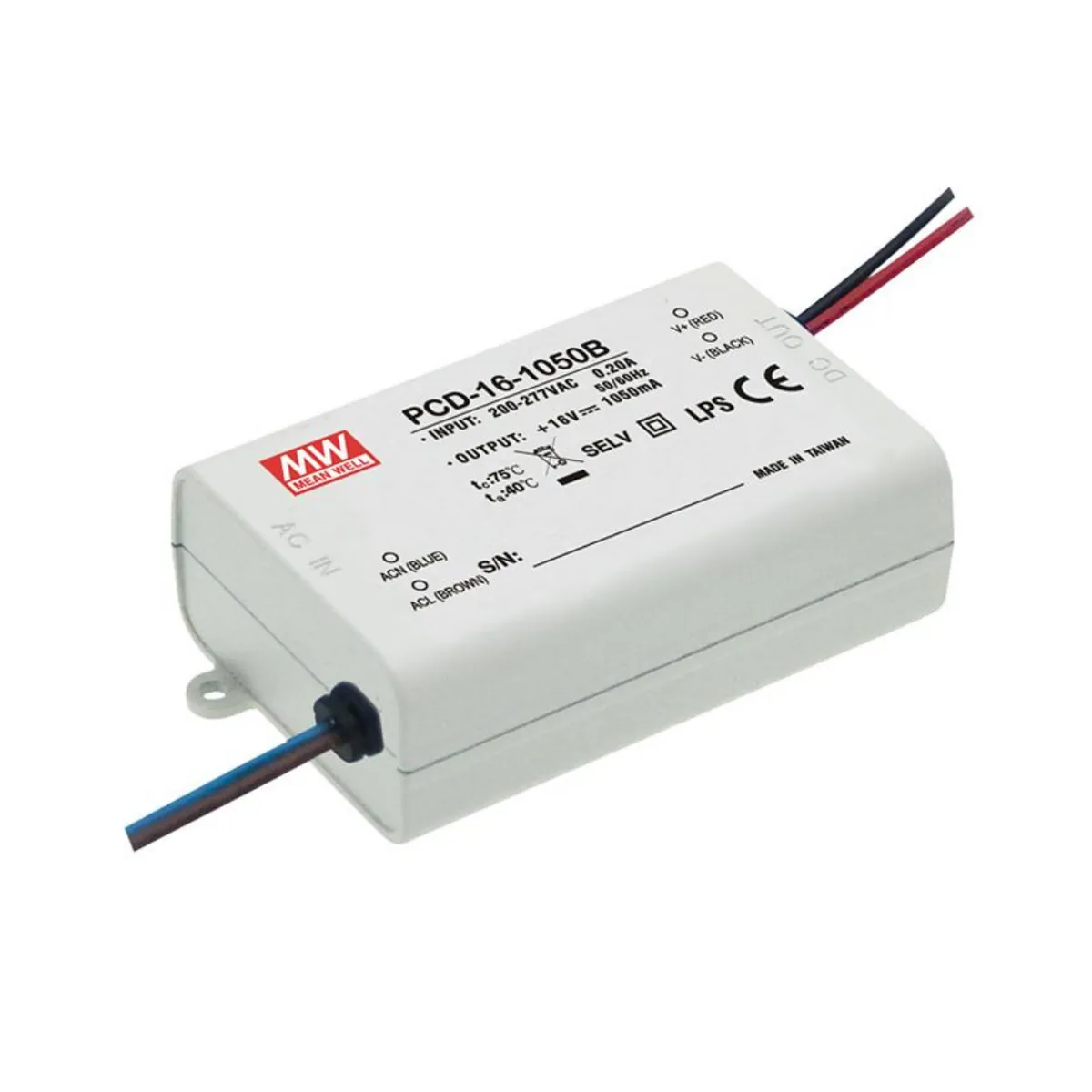 MeanWell PCD-16-1400B (16W/8-12V) LED-Netzteil (dimmbar)