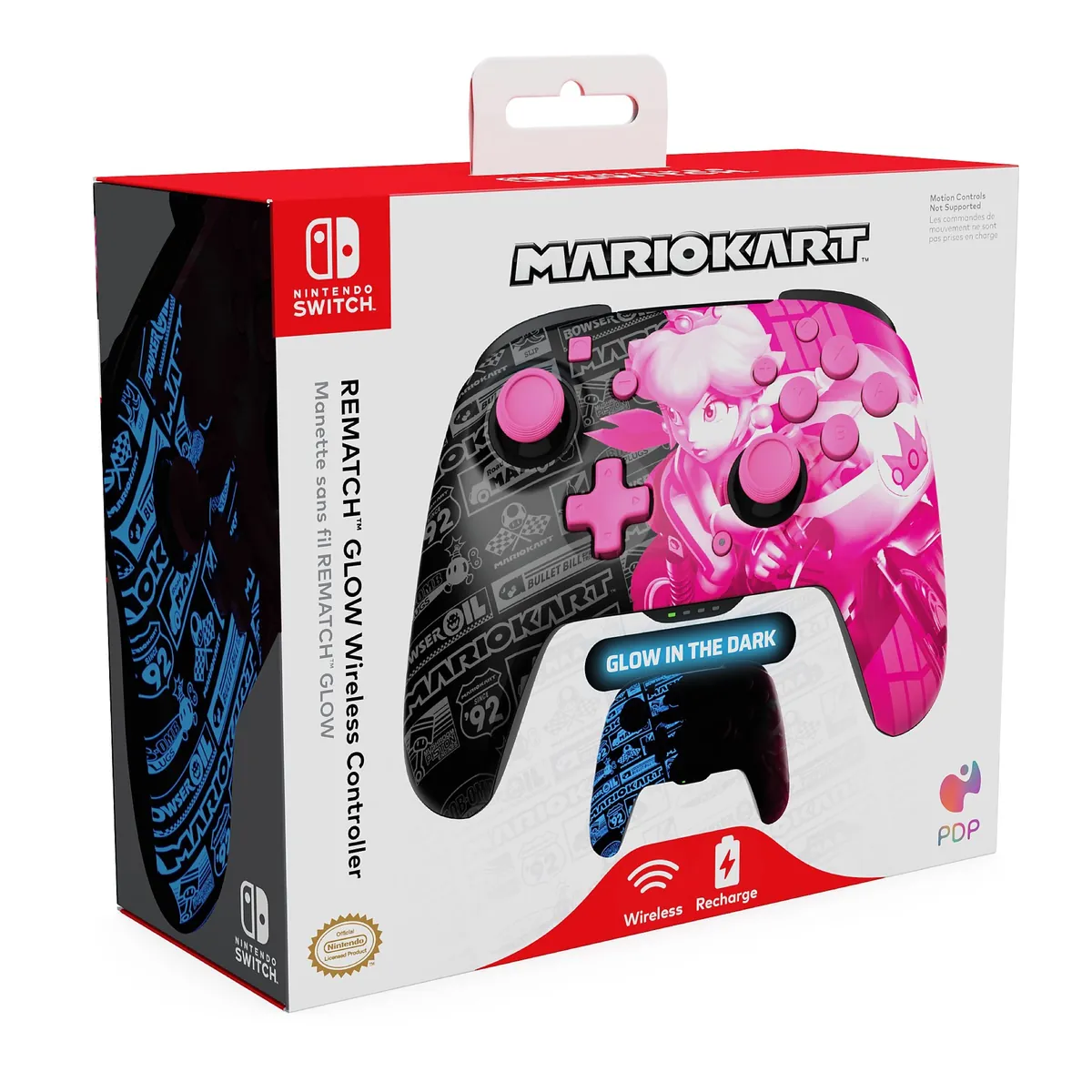 PDP Rematch Glow Grand Prix Peach Wireless Controller