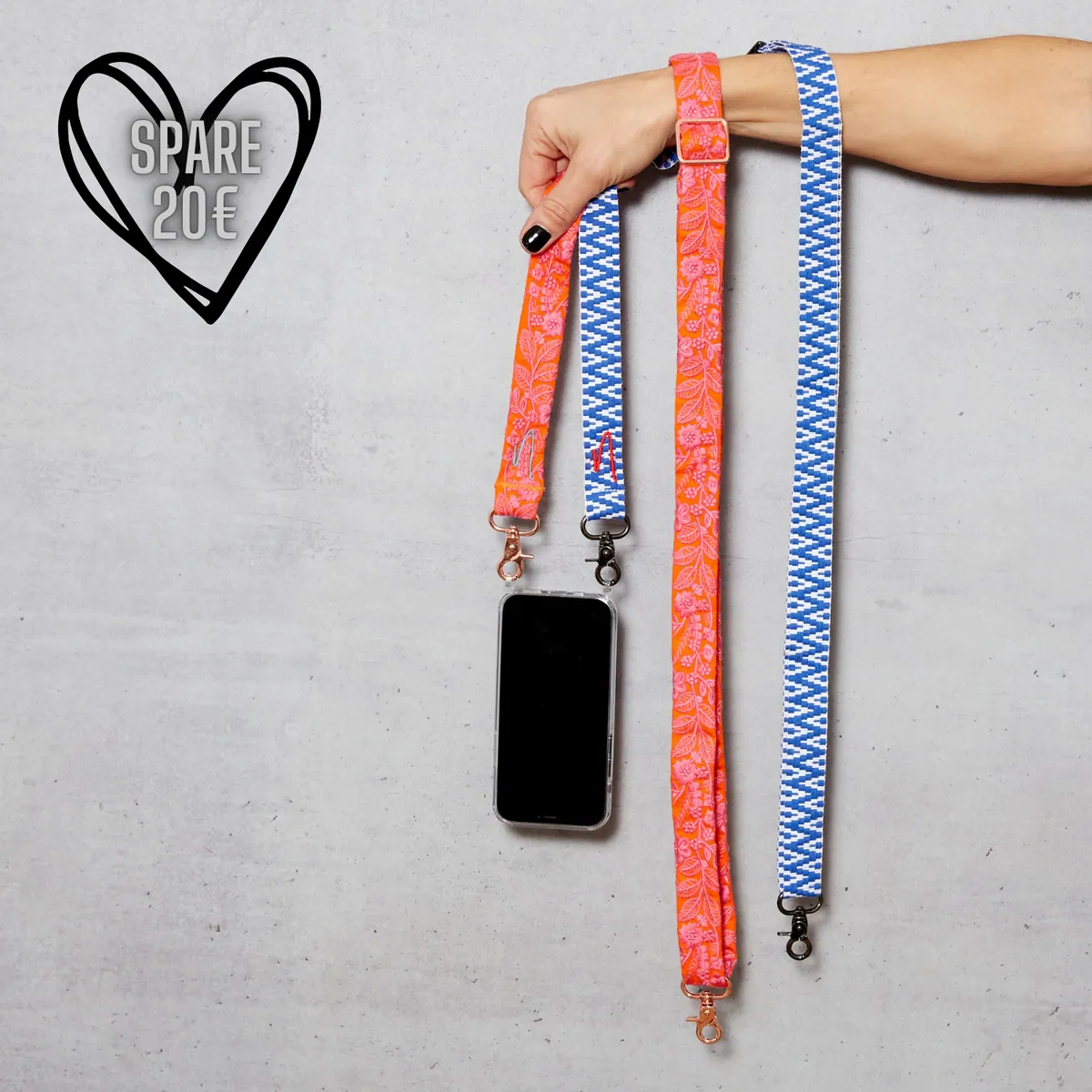 Style Bundle zum Wechseln aus 2 Handybänder + Handyhülle | Pink Popsicle & True Blue