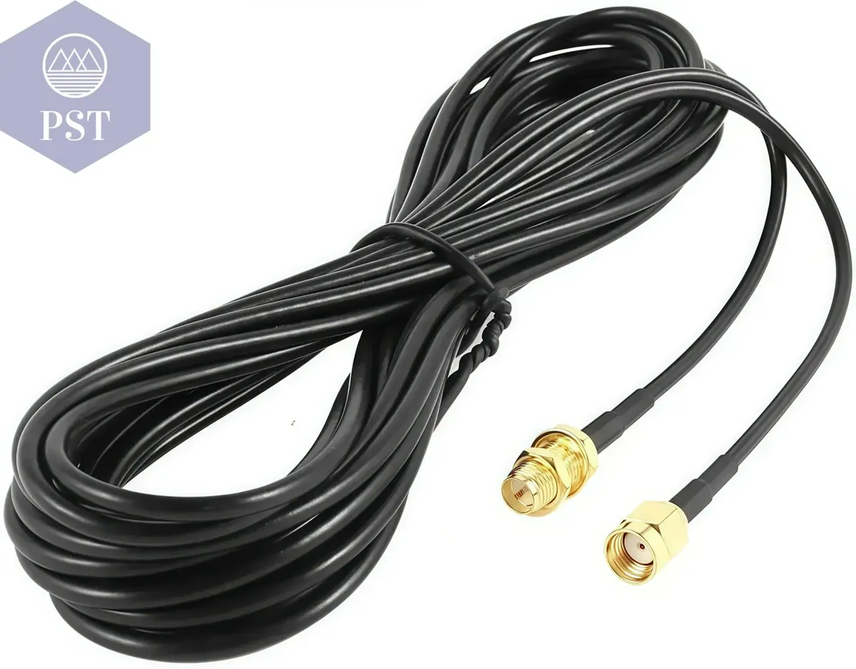 RP-SMA to SMA Extension Cable - Male to Female Coaxial Feeder Wire for WiFi Antenna/Router/RG174 Network Card