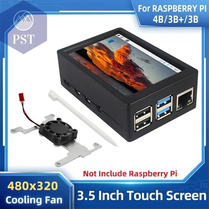 Raspberry Pi 3.5 Touchscreen 480*320 LCD TFT Display Optional ABS Metal Case Cooling Fan for Raspberry Pi 4 Model B or 3B+ 3B