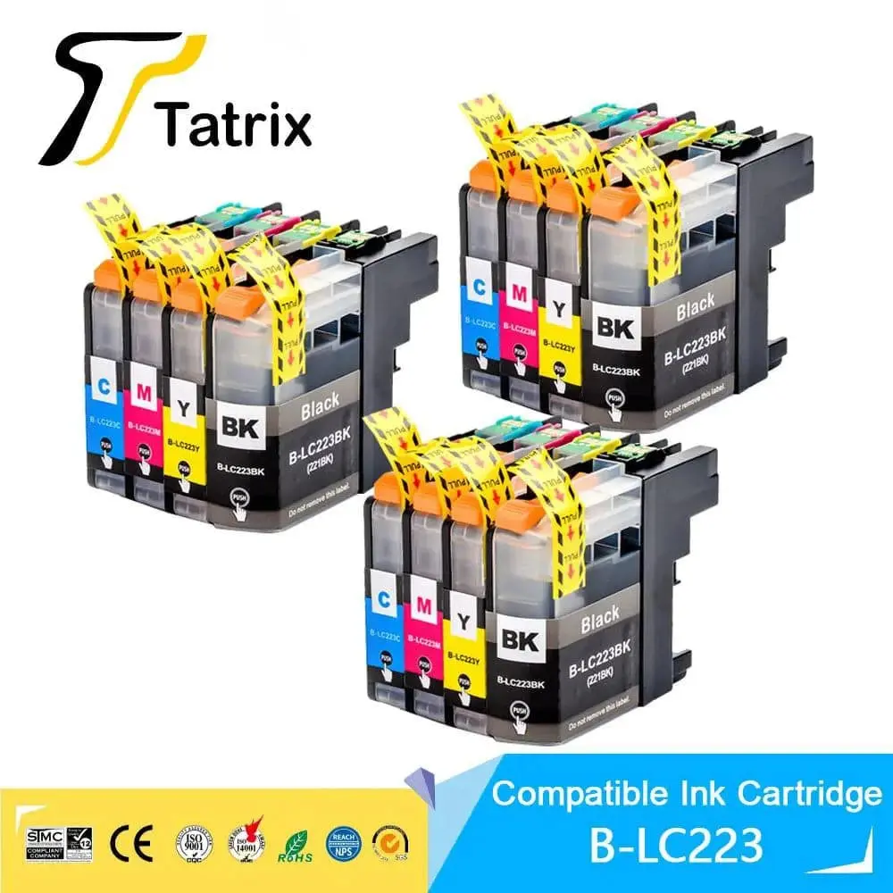 Tatrix With Chip LC223 LC221 Compatible Ink Cartridge For Brother MFC-J4420DW/J4620DW/J4625DW/J480DW/J680DW/J880DW Printer