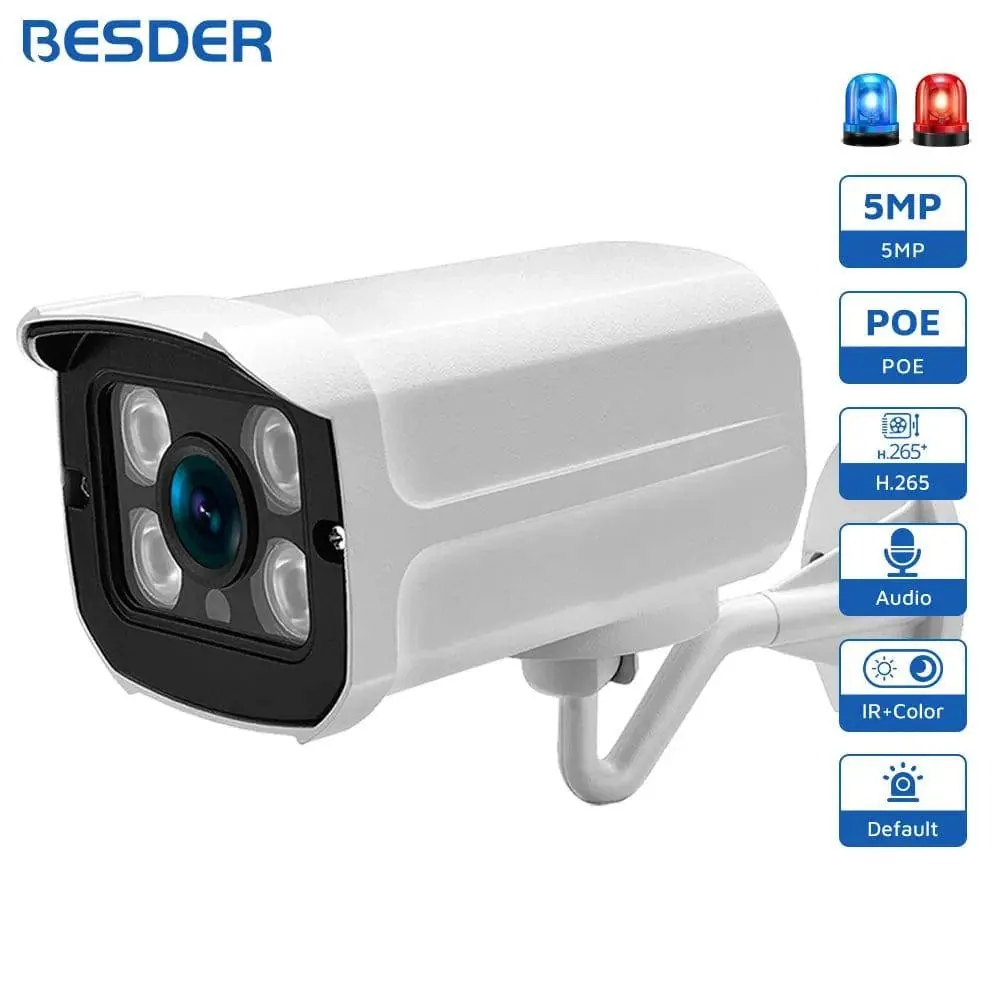 BESDER 4K 8MP H.265 IP Kamera 5MP 3MP HD Outdoor IP Camera 48V PoE 1080P IP66 Waterproof Video Surveillance IP Camera Infrare Night Vision