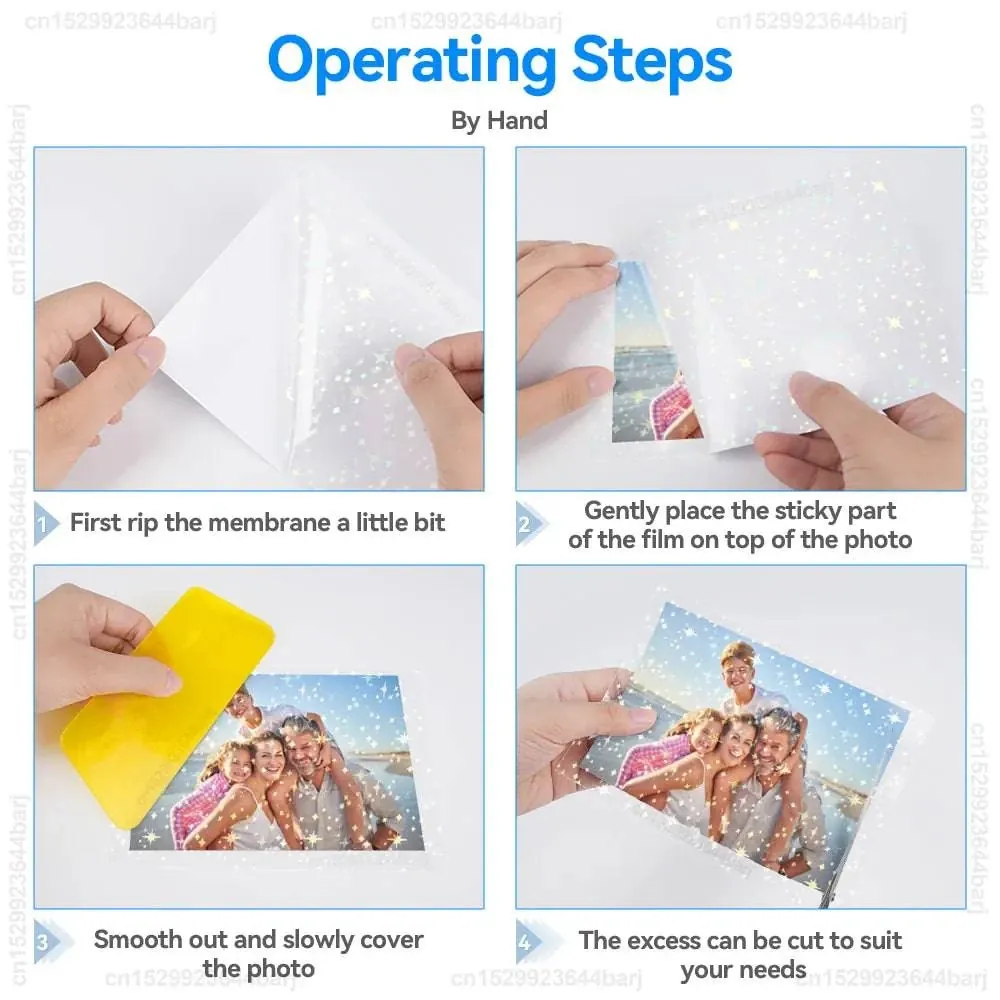 50 Sheets Matte Transaprent Cold Laminating Film A4 Self-adhesive Broken Glass Stars Dots Holographic DIY Photo Laminating Film
