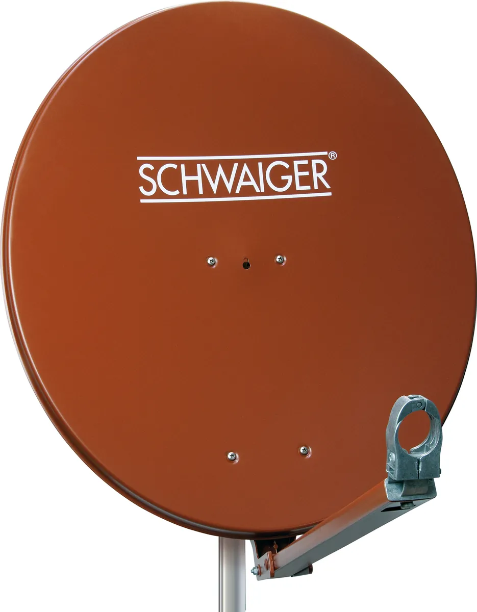 Aluminium Satellitenschüssel 80 cm vormontiert ziegelrot