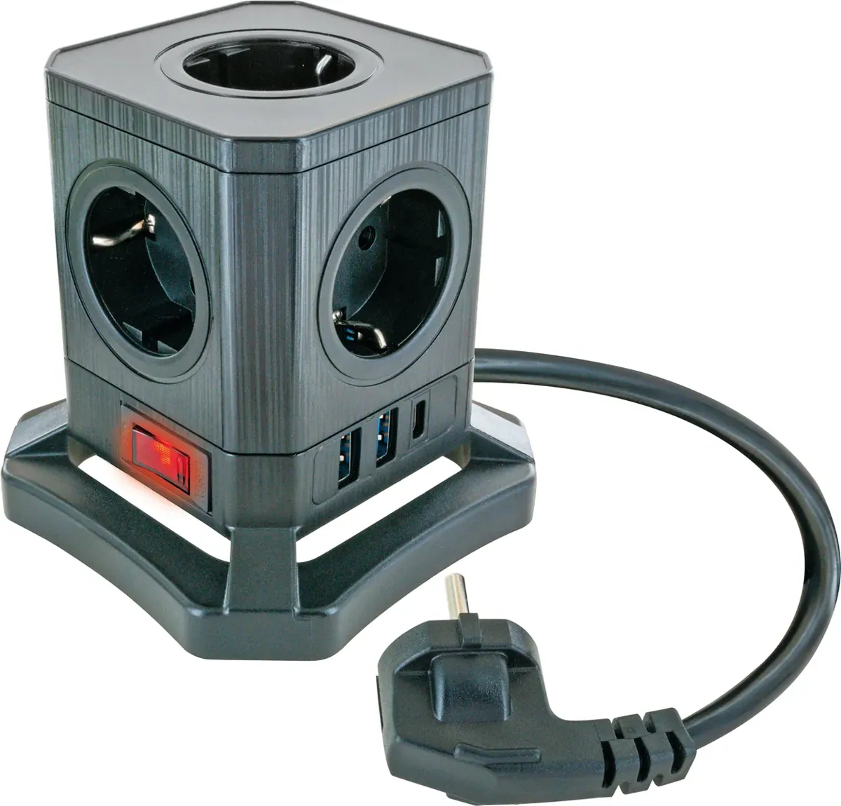 Ladeblock 5fach mit USB-C/A schaltbar