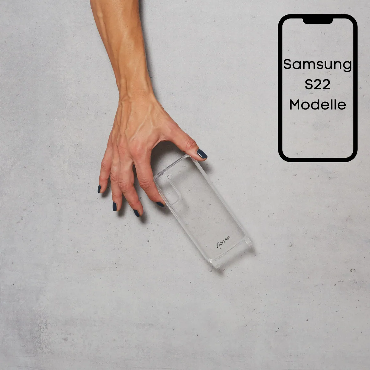 Handyhülle für Samsung S22 er Modelle mit Ösen für Handyketten & Handybänder | transparent
