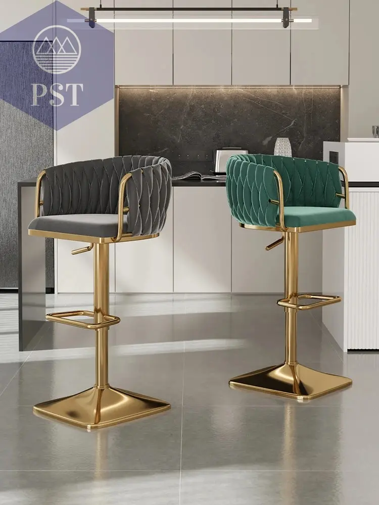 Samt Bar Stuhl Home Küche Hoch hocker Cafe Lift Drehstuhl Luxus Theken hocker moderner Bar stuhl mit Rückenlehnen möbeln