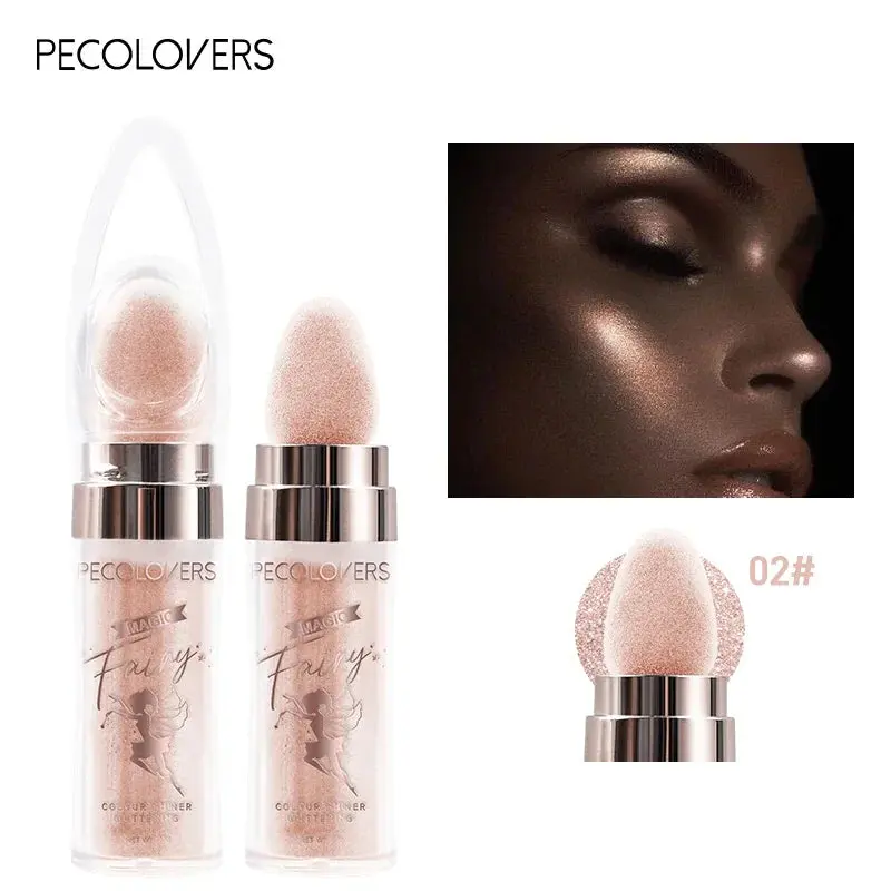 Shimmer Fairy Powder White Loose Highlighter Face Body Glitter Wand Makeup Bronzer Illuminator Cosmetic
