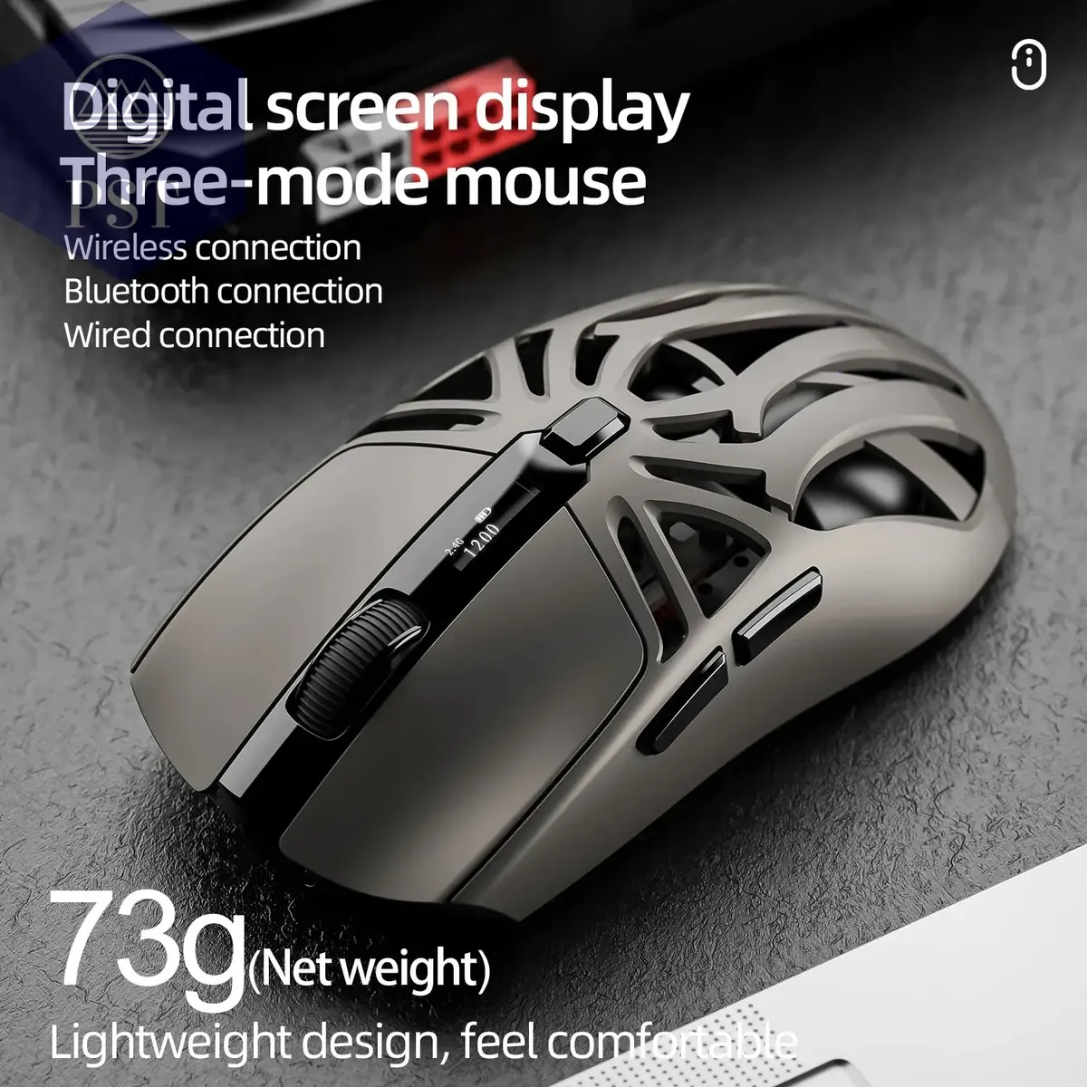 SmailWolf RS8 Bluetooth wireless 2.4g gaming mouse triple-mode lightweight e-sports gaming 1K return rate 10000DPI computer