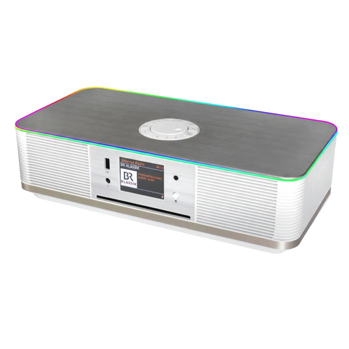 Soundmaster HighLine ICD2023WE Internetradio Kompaktanlage CD-Player WLAN LED Ambientebeleuchung DAB+ Bluetooth USB APP-Steuerung Farbdisplay