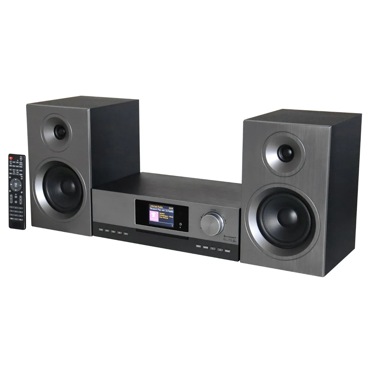 Soundmaster EliteLine ICD5000SW Stereoanlage Internetradio CD-Player WLAN DAB+ UKW-Radio USB AUX Optischer Eingang Undok App-Steuerung Spotify 2 x 50 Watt RMS