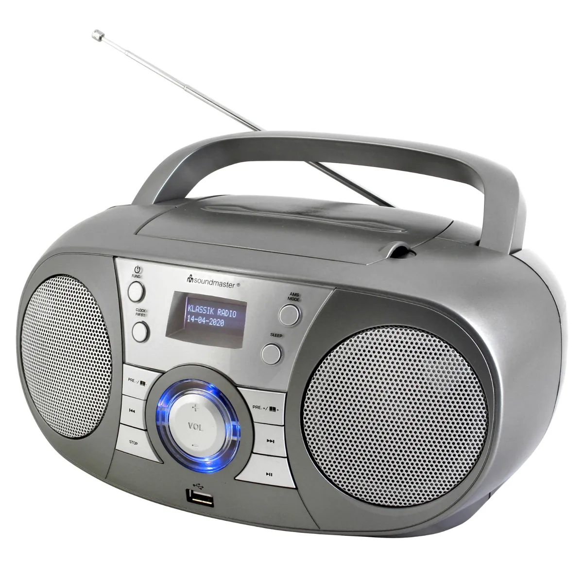 Soundmaster SCD1800TI tragbares Radio DAB+ mit CD-Player Hörbuchfunktion UKW-RDS USB AUX Bluetooth