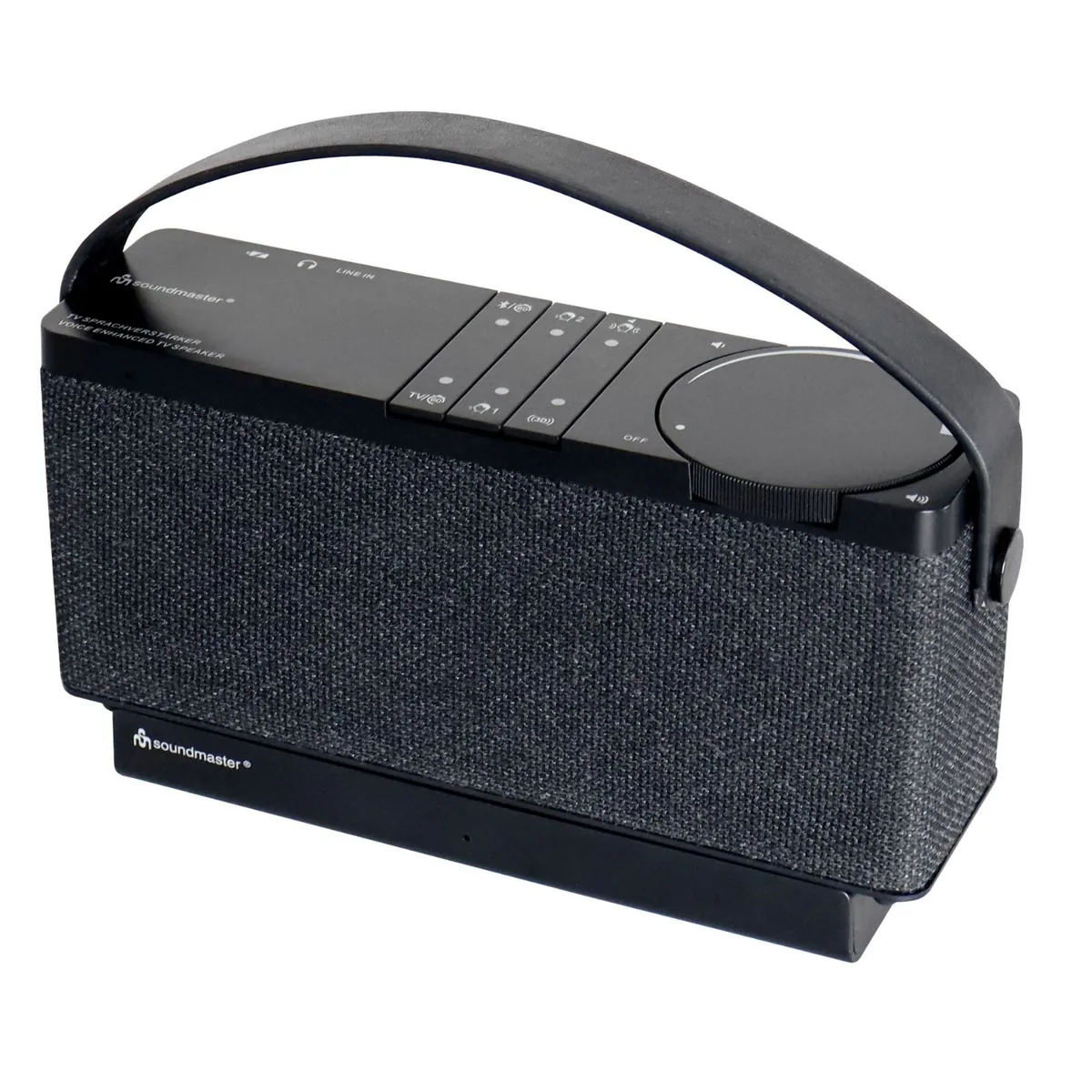 Soundmaster EliteLine HORST TVL24SW – TV-Lautsprecher mit Sprach-Dialogverstärker, kabelloser Übertragung, Bluetooth-Streaming und unabhängiger Lautstärkeregelung