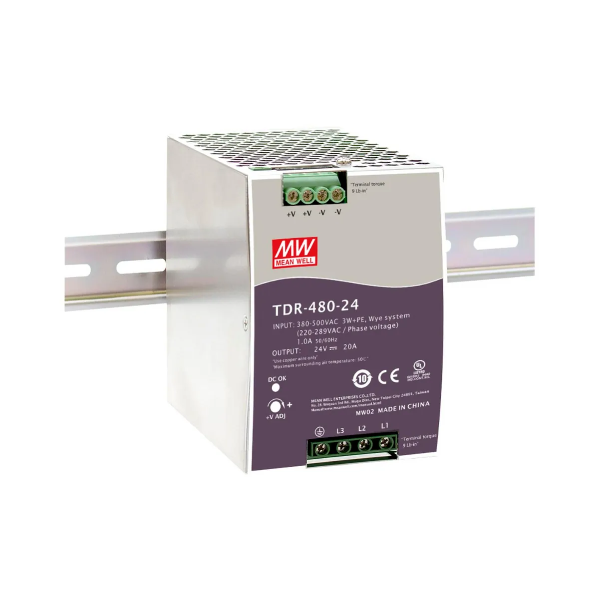 MeanWell TDR-480-48 (480W/48V) Hutschienen-Netzteil