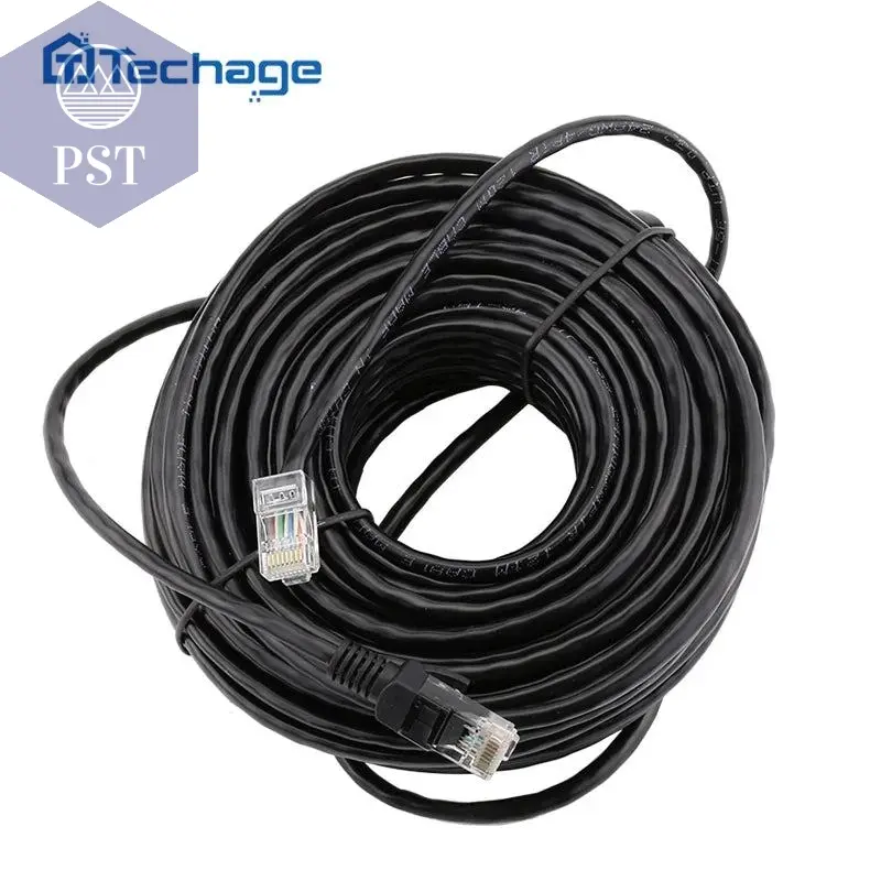 Techage 10M 20M 30M 50M cat5 Ethernet Network Cable RJ45 Patch Outdoor Waterproof LAN Cable Wires For CCTV POE IP Camera System