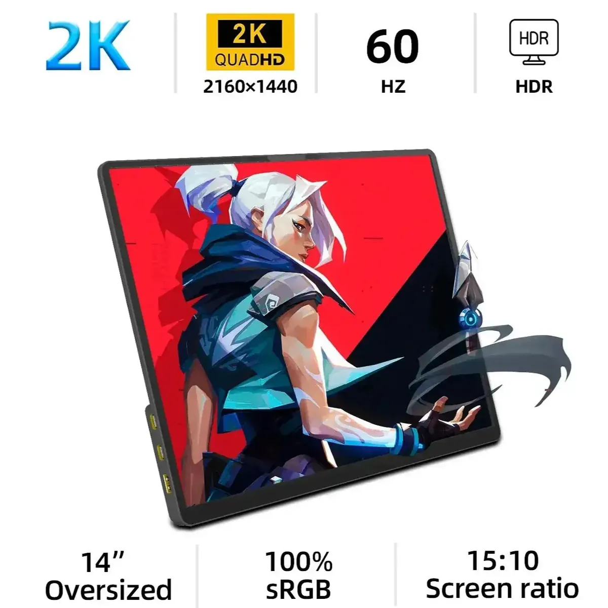 ZSUS 14-inch 2K Portable Monitor 60HZ