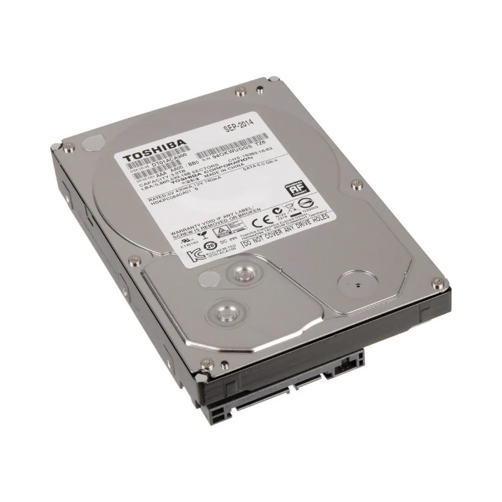 Toshiba 3TB Interne Festplatte DT01ACA300 3,5 Zoll HDD SATA 6 Gb/s 7200RPM 64MB