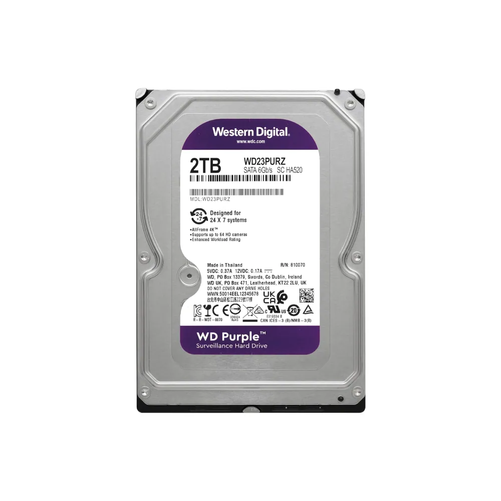 Western Digital WD Purple 2TB Interne Festplatte WD23PURZ 3,5 Zoll HDD SATA3