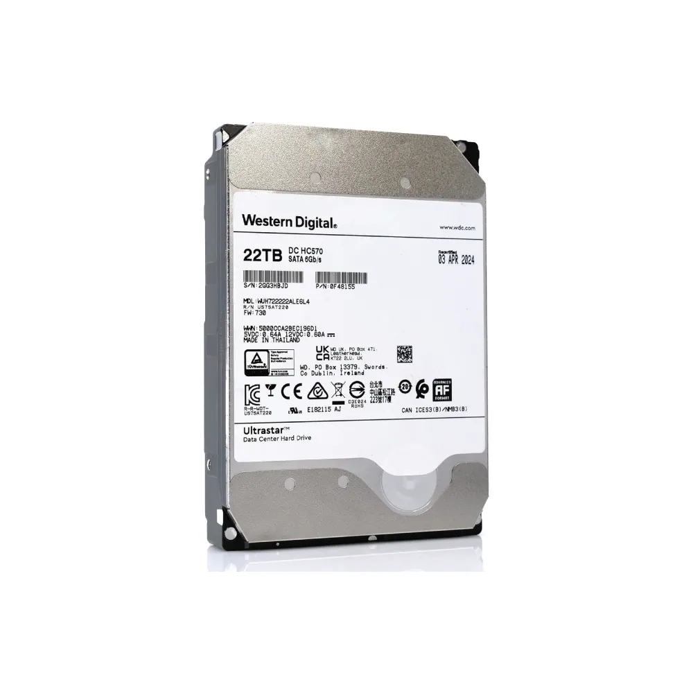 WD Ultrastar DC HC570 22TB Interne Festplatte WUH722222ALE6L4 3,5 Zoll HDD 512MB