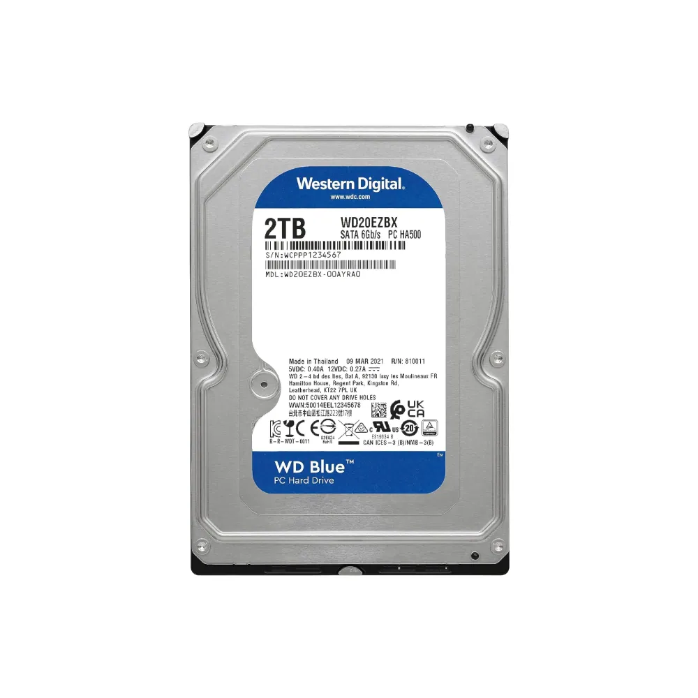 Western Digital WD Blue 2TB Interne Festplatte WD20EZBX 3,5 Zoll HDD SATA3 256MB