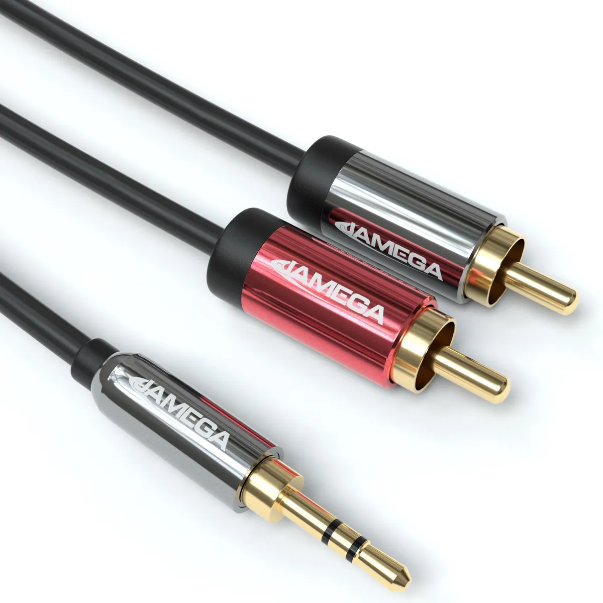 3,5mm Klinkenstecker - 2x RCA Cinch Stecker Kabel - Variation "eBW"
