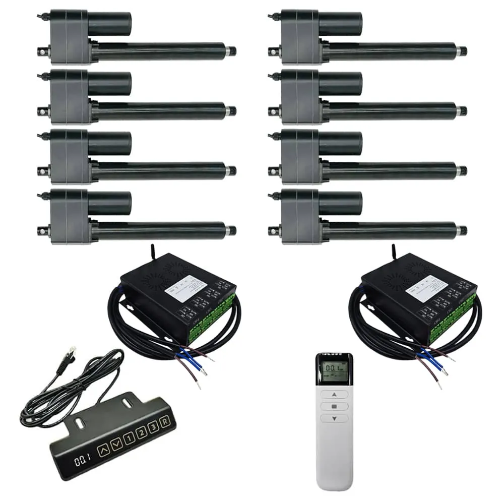 Acht 50MM-600MM 8000N Schwerlast Elektrischer Linearantriebe Synchronsteuerungskit (Modell 0043108-1)