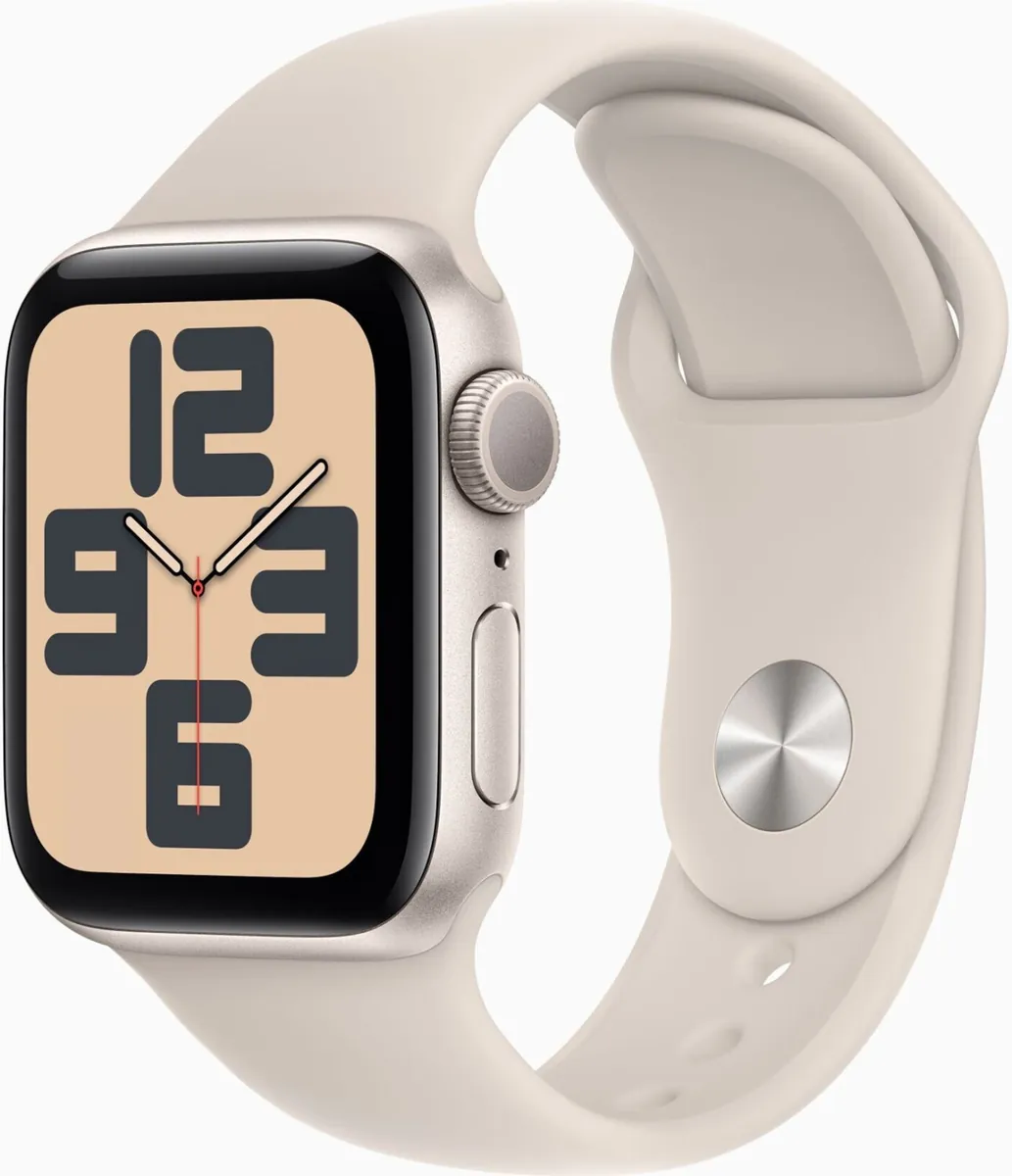 Apple Watch SE 2.Gen 2022 GPS 44mm Smartwatch Alu Sternenlicht Sportband