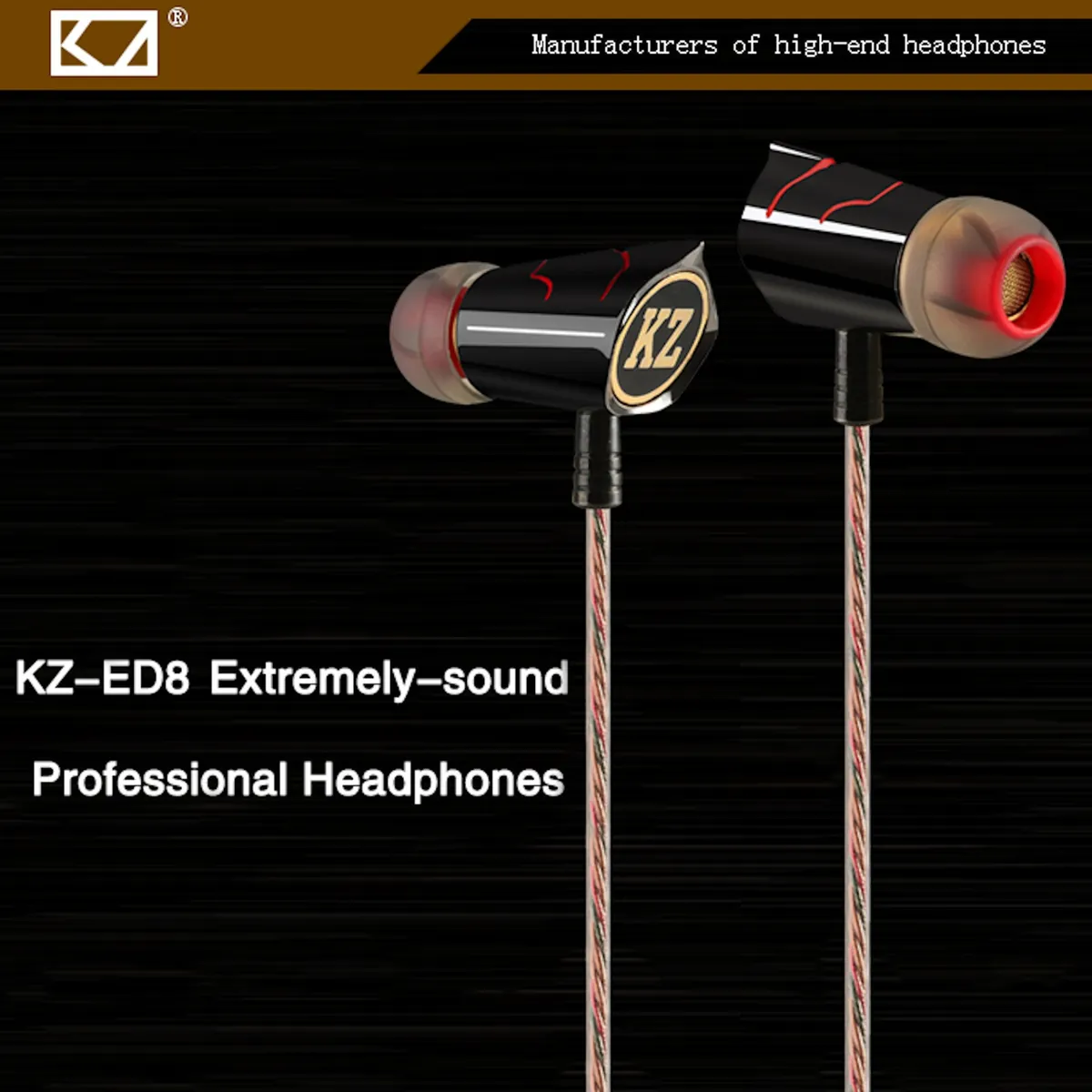 High-End Kopfhörer KZ ED8 Pro Schwarz-Rot In-Ear Ohrhörer