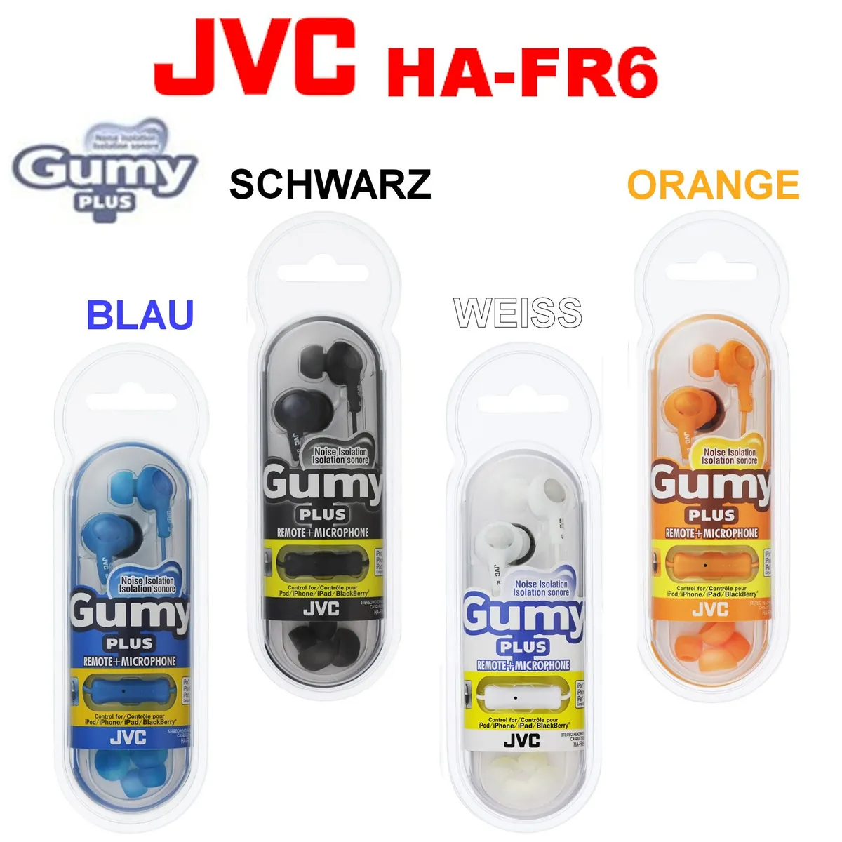 JVC FR6 – In-Ear Headphones mit Mikrofon & Fernbedienung