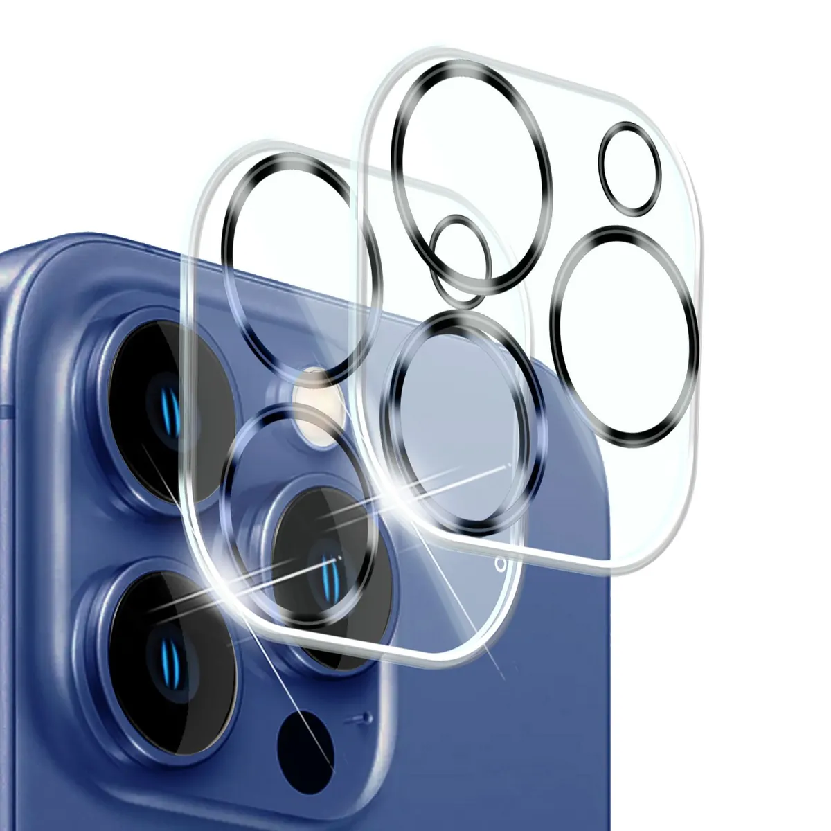 NALIA 2x Kamera-Schutzglas kompatibel mit iPhone 16 Pro Max Glas, Klarer Linsen-Schutz für Rückkamera, Kameraglas 9H Tempered Glass Protector Glasfolie Zwischen-Abdeckung, Kameraschutz Transparent