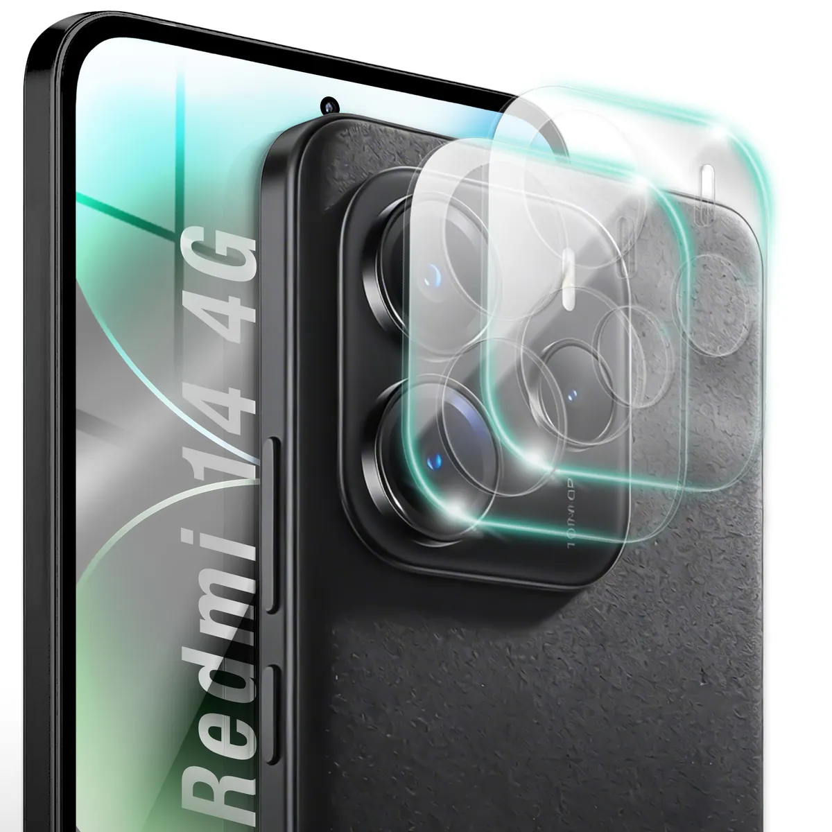 NALIA 2x Kameraschutzglas für Xiaomi Redmi Note 14 4G – Linsenschutz 9H & Case-Friendly – FOCUS.X2 MAX (HD-Echtglas Transparent) – Marke aus Berlin
