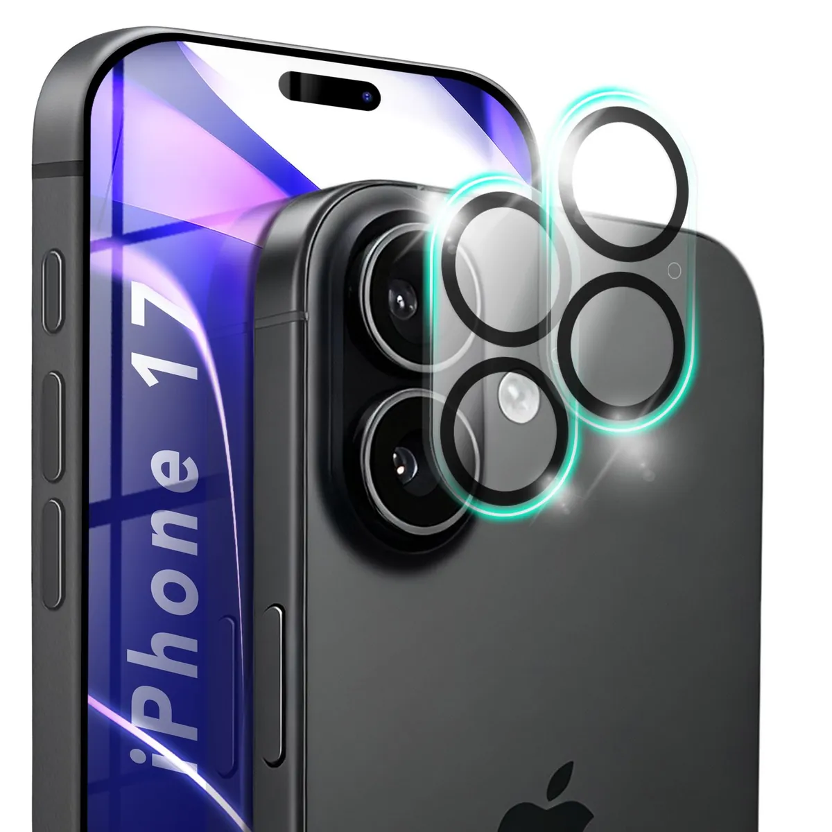 NALIA 2x Kameraschutzglas für iPhone 17 – Linsenschutz 9H & Case-Friendly – FOCUS.X2 MAX (HD-Echtglas Transparent) – Marke aus Berlin