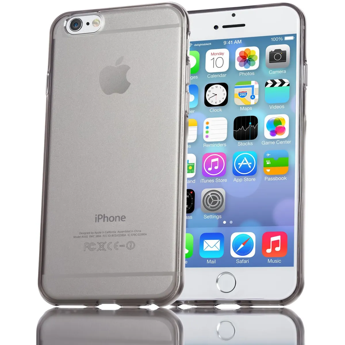 NALIA Handyhülle kompatibel mit iPhone 6 6S, Ultra-Slim Silikon Case Crystal Schutz-Hülle Dünn Durchsichtig, Handy-Tasche Telefon-Schale Back-Cover Skin Thin-Fit Smart-Phone Bumper - Grau Transparent