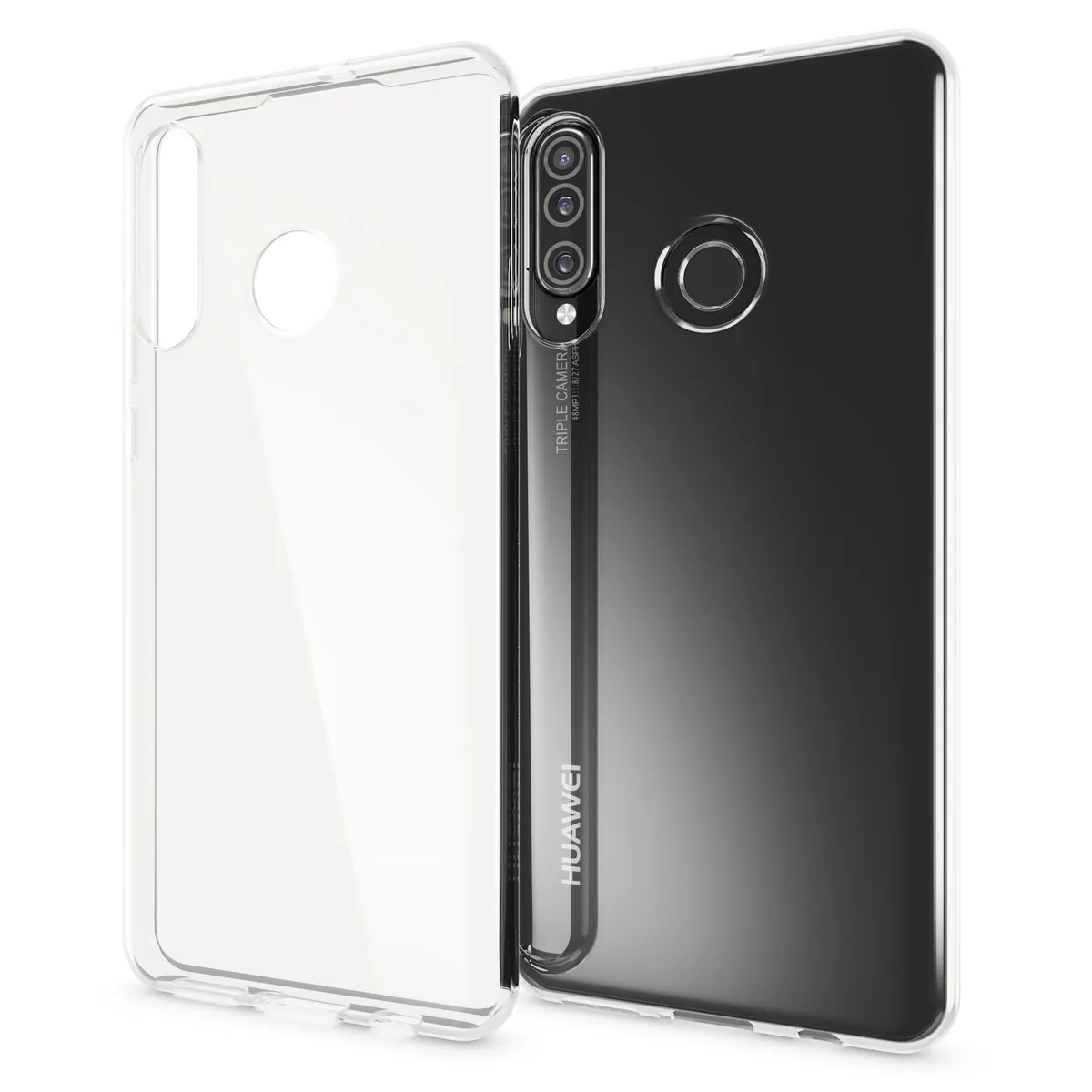 NALIA Transparente Silikonhülle für Huawei P30 Lite – Anti-Gelb & Rutschfest – GLAZE (Handyhülle Kristallklar, Schlank & Stoßfest) – Marke aus Berlin