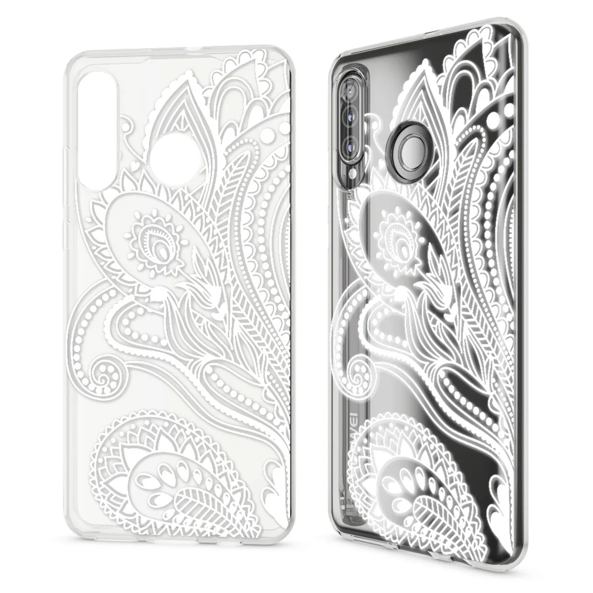 NALIA Hülle kompatibel mit Huawei P30 Lite, Motiv Handyhülle Ultra-Slim Silikon Case Crystal Cover Schutzhülle Durchsichtig, Handy-Tasche Backcover Transparent Bumper