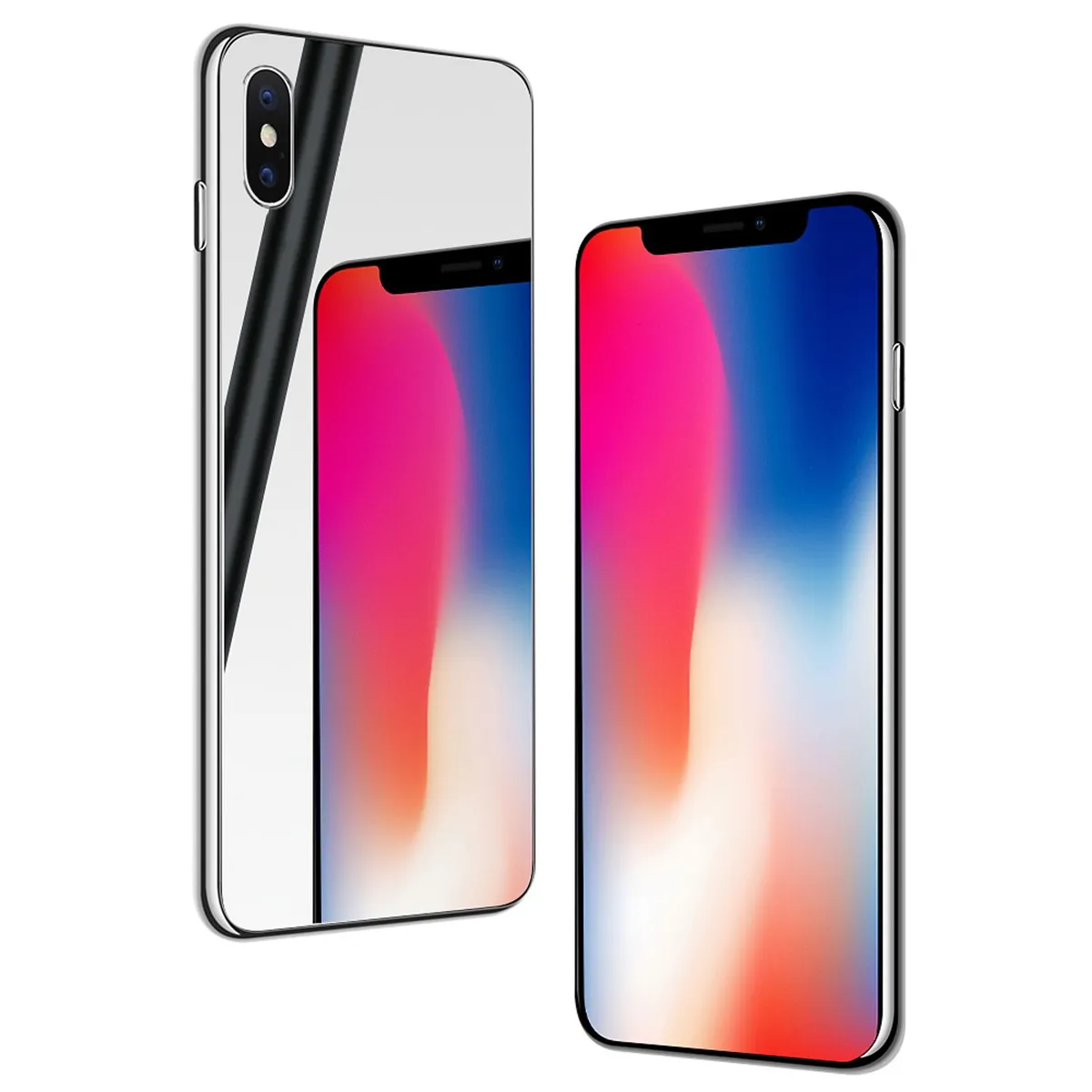 NALIA Spiegel Hartglas Hülle kompatibel mit iPhone XS Max, Mirror Hard-Case 9H Tempered Glass Cover & Silikon Bumper, Robuste Handyhülle Schutzhülle Etui Handy-Tasche Dünn