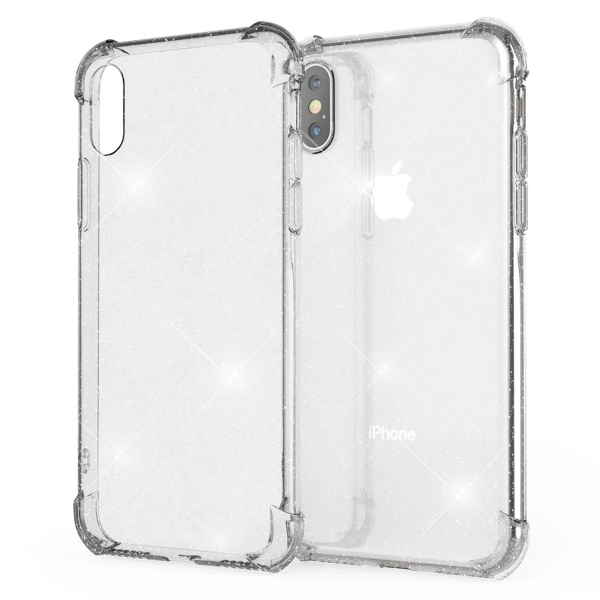 NALIA Glitzer Hülle kompatibel mit iPhone XS Max, Glitter Case Silikon Schutzhülle Strass Handy-Tasche Durchsichtig Dünn, Handyhülle Bling Cover Phone Bumper Soft Gummi Etui Weich