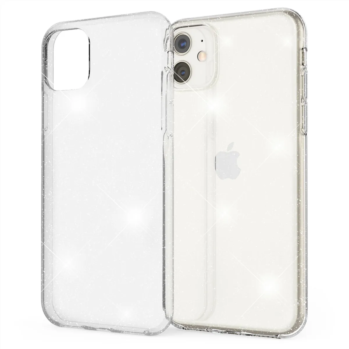 NALIA Glitzerhülle für iPhone 11 – Funkelndes Silikon Case – DAZZLIN (Transparent & Stoßfest) – Marke aus Berlin