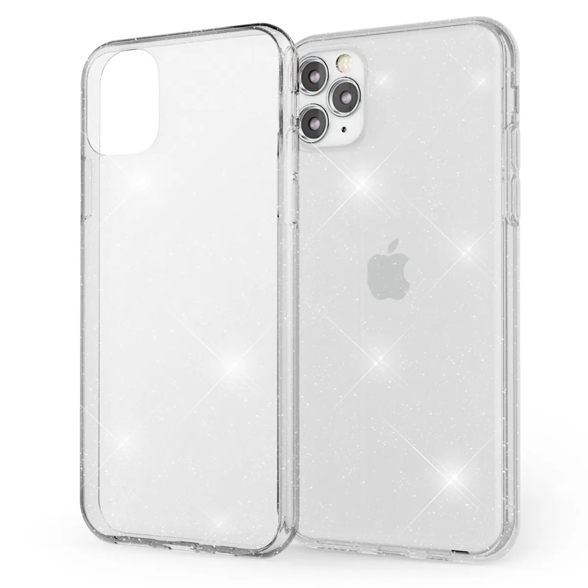 NALIA Glitzerhülle für iPhone 11 Pro Max – Funkelndes Silikon Case – DAZZLIN (Transparent & Stoßfest) – Marke aus Berlin
