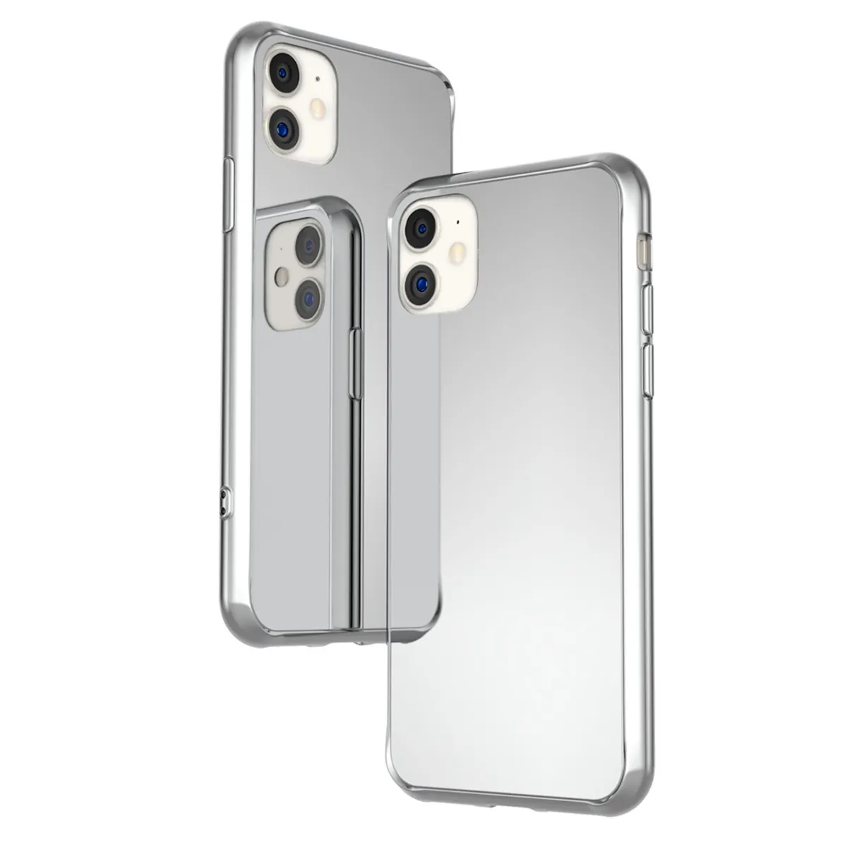 NALIA Spiegelhülle für iPhone 11 – Echtes Glas (9H Spiegel & Robust) – RAYN (Premium Hardcase & Silikon Bumper) – Marke aus Berlin