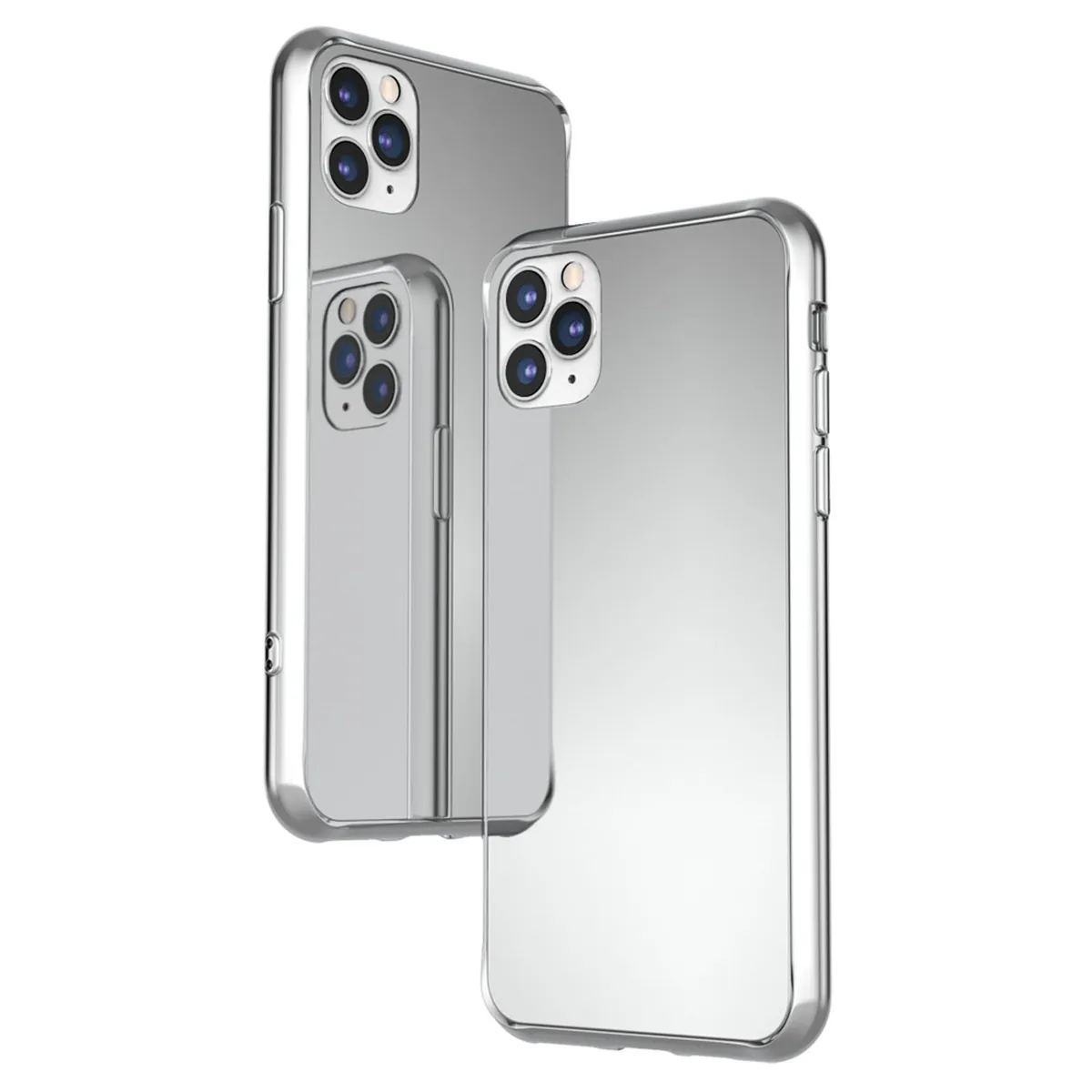 NALIA Spiegelhülle für iPhone 11 Pro – Echtes Glas (9H Spiegel & Robust) – RAYN (Premium Hardcase & Silikon Bumper) – Marke aus Berlin