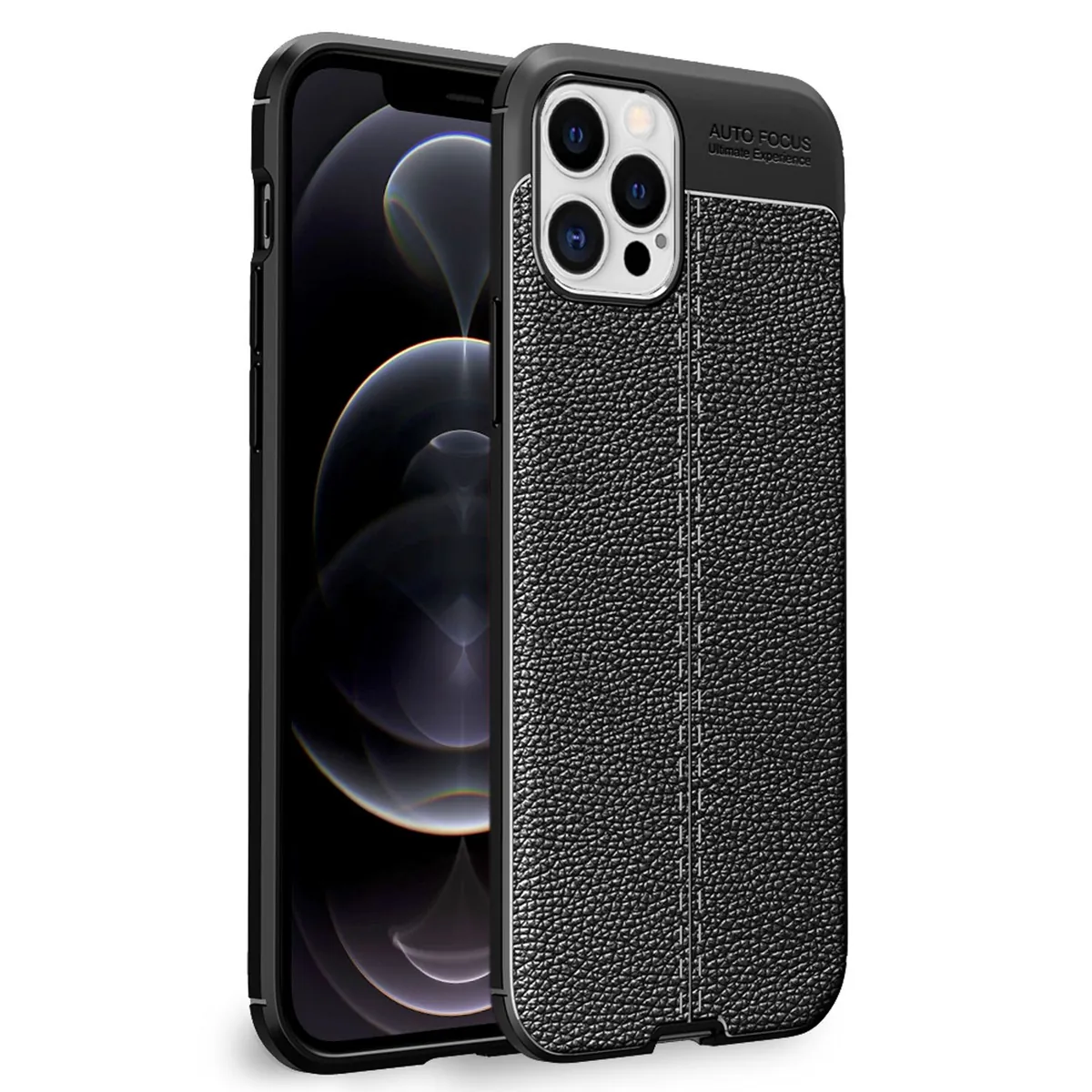 NALIA Leder-Optik Silikon Case für iPhone 12 Pro Max – Griffig & Matt – BARRON Handyhülle (Anti-Fingerprint, Stoßfest & Robust) – Marke aus Berlin
