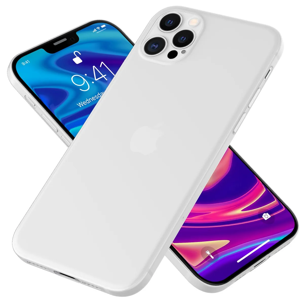 NALIA Ultra Slim Hardcase für iPhone 12 Pro Max – Matt-Transparent & 0.3mm Dünn – PHANTOM (Dünnes Cover & Kamera-Vollschutz) – Marke aus Berlin