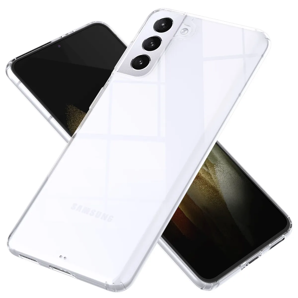 NALIA Transparente Hülle für Samsung Galaxy S21 Plus – Harte Rückseite & Silikon Rand – IGNITE (Stoßfeste Handyhülle & Verstärkte Ecken) – Marke aus Berlin